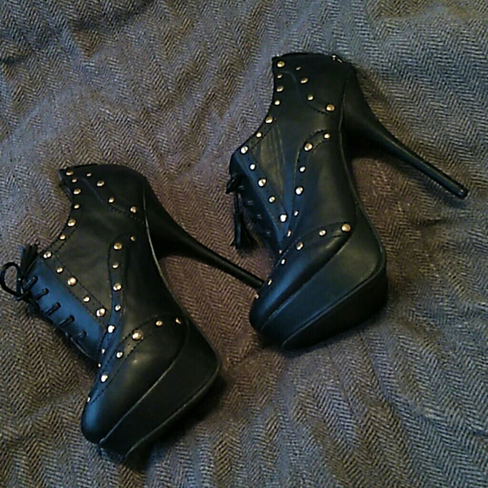 Well worn bootie heels